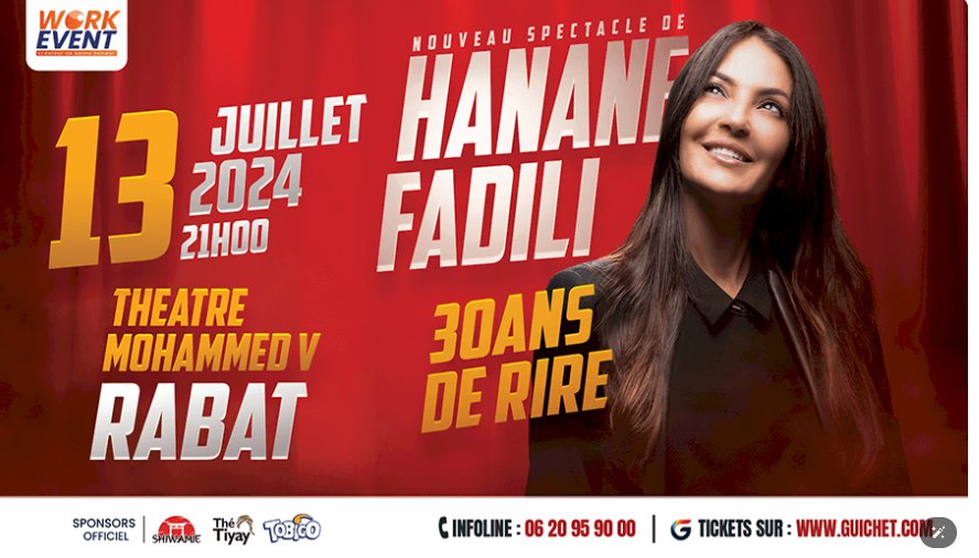 Hanane Fadili « 30 ans de rire » à Rabat