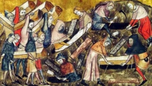 Funérailles des victimes de la peste à Tournai, illustration de Pierart Dou Tielt, 14ème siècle Funérailles des victimes de la peste à Tournai, illustration de Pierart Dou Tielt, 14ème siècle