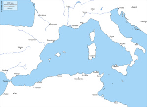Carte de la Méditerranée occidentale Carte de la Méditerranée occidentale