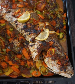 Poisson à la « charmoula » cuit au four Poisson à la « charmoula » cuit au four