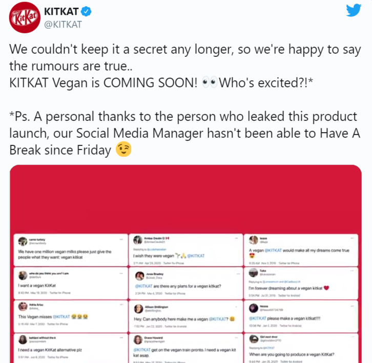 Nestlé lance un KitKat Vegan Nestlé lance un KitKat Vegan