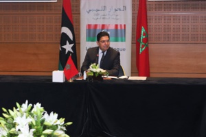 Nasser Bourita lors de la conférence de Bouznika entre les parties libyennes en conflit Nasser Bourita lors de la conférence de Bouznika entre les parties libyennes en conflit