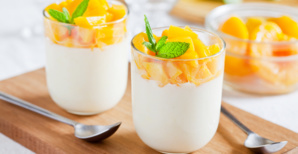Panna cotta vanille et mangue Panna cotta vanille et mangue