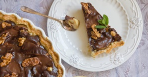 Tarte au chocolat, poires et noix Tarte au chocolat, poires et noix