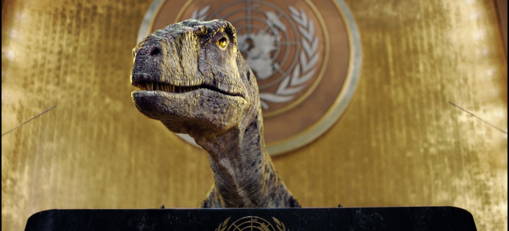 Un dinosaure à l’ONU : Non à l’extinction Un dinosaure à l’ONU : Non à l’extinction