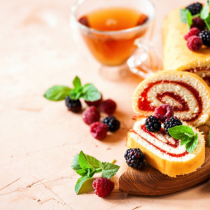 Biscuit roulé aux mûres