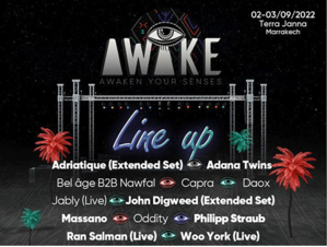 La 1ère édition de “Awake Festival” organisée du 2 au 3 septembre à Marrakech La 1ère édition de “Awake Festival” organisée du 2 au 3 septembre à Marrakech