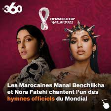 Les Marocaines Manal Benchlikha et Nora Fatehi chantent l’un des hymnes officiels de la Coupe du monde