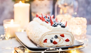 Bûche de Noël aux fruits rouges