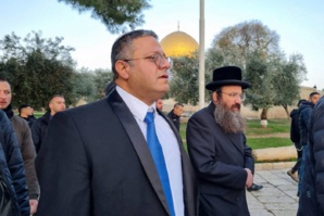 Itamar Ben Gvir lors de sa visite provocatrice à l'esplanade de la mosquée Al Aqsa Itamar Ben Gvir lors de sa visite provocatrice à l'esplanade de la mosquée Al Aqsa