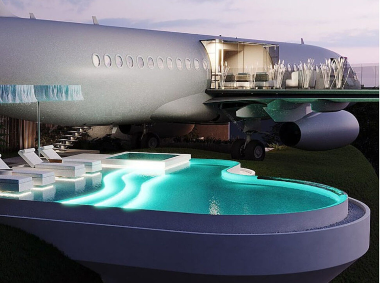 Un Boeing 737 transformé en villa-jet de luxe Un Boeing 737 transformé en villa-jet de luxe