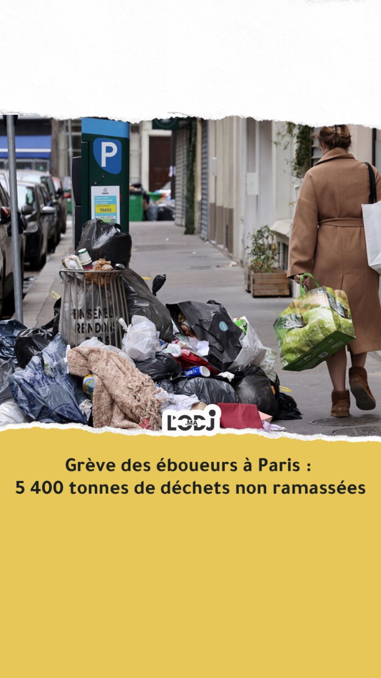 Grève des éboueurs : 5 400 tonnes de déchets non ramassées à Paris.