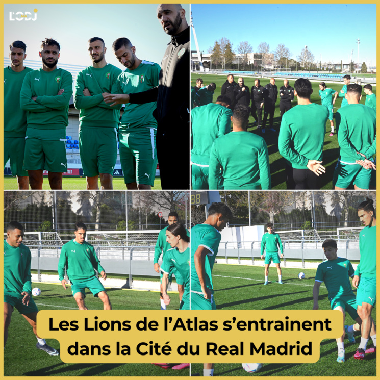 Les Lions de l’Atlas s’entrainent dans la Cité du Real Madrid Les Lions de l’Atlas s’entrainent dans la Cité du Real Madrid