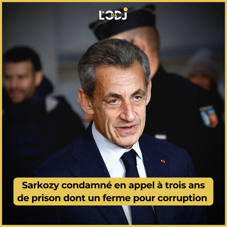 Sarkozy condamné en appel à trois ans de prison dont un ferme pour corruption