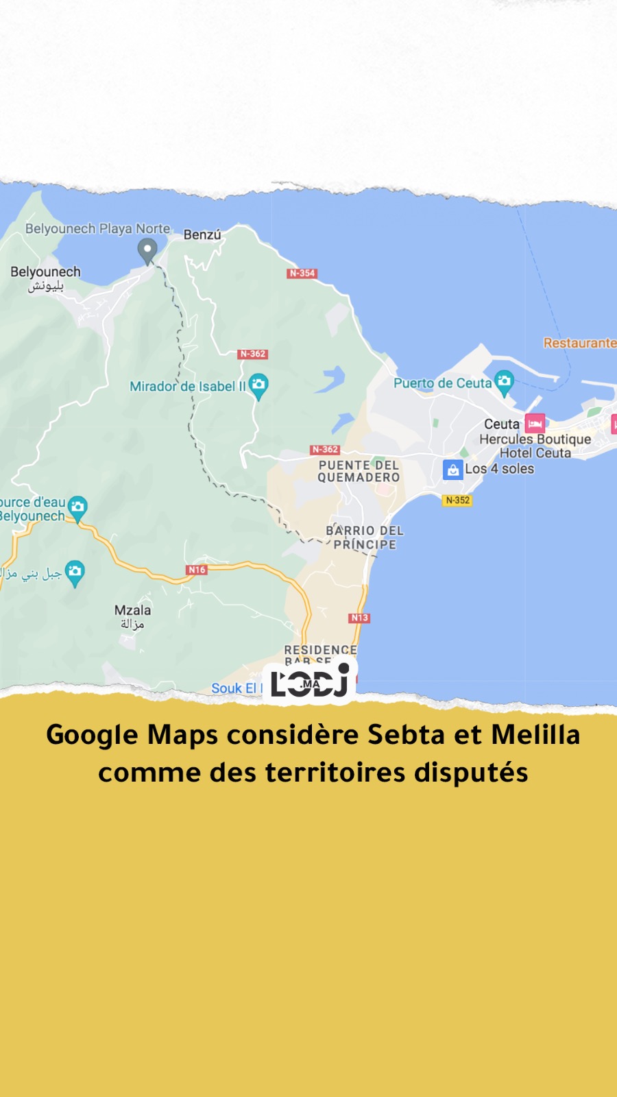 Google Maps considère Sebta et Melilla comme des territoires disputés et déclenche la colère des Espagnols