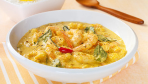 Crevettes au lait de coco et curry Crevettes au lait de coco et curry