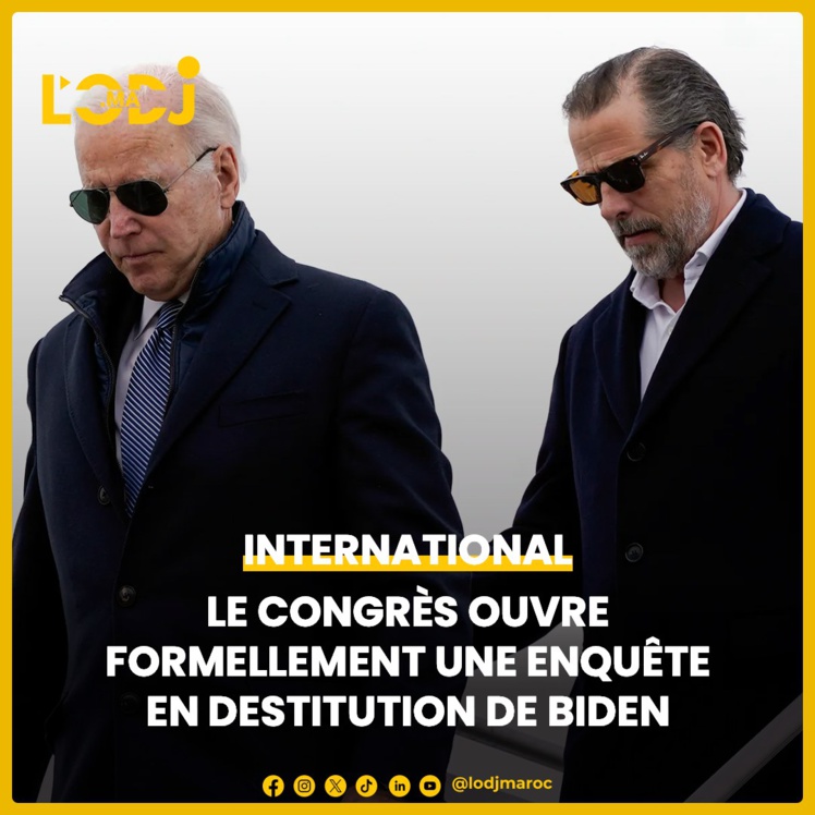 Le Congrès américain a approuvé ce mercredi l'ouverture d'une enquête en destitution contre le président Joe Biden. Le Congrès américain a approuvé ce mercredi l'ouverture d'une enquête en destitution contre le président Joe Biden.