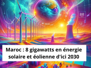 L’ONEE a annonce qu’il est prévu d’atteindre 8 gigawatts en capacité installée en éolienne et solaire d’ici 2030.