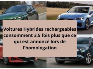 Voitures Hybrides rechargeables consomment 3,5 fois plus que ce qui est annoncé lors de l'homologation Voitures Hybrides rechargeables consomment 3,5 fois plus que ce qui est annoncé lors de l'homologation