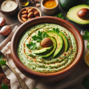 Crème onctueuse de persil et avocat d'un Marrakechi Crème onctueuse de persil et avocat d'un Marrakechi
