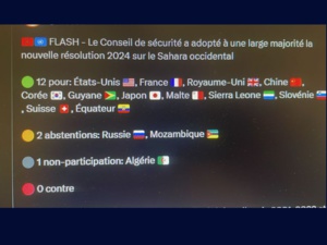 Sahara marocain : Le Maroc se félicite de l'adoption par le Conseil de sécurité de l’ONU de la résolution 2756