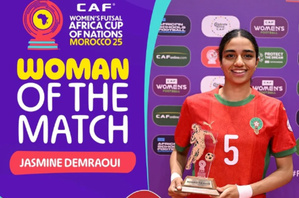 Jasmine Demraoui élue meilleure joueuse du match Maroc – Namibie Jasmine Demraoui élue meilleure joueuse du match Maroc – Namibie
