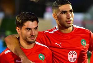 Brahim Diaz félicite chaleureusement Achraf Hakimi après le sacre historique du PSG en Ligue des champions