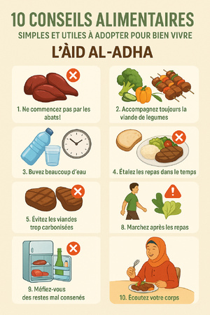 9 conseils alimentaires simples et utiles à adopter pour bien vivre l’Aïd Al-Adha 9 conseils alimentaires simples et utiles à adopter pour bien vivre l’Aïd Al-Adha