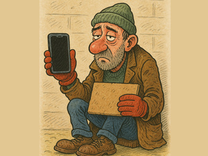 Mendiant connecté cherche donateur sans espèces Mendiant connecté cherche donateur sans espèces