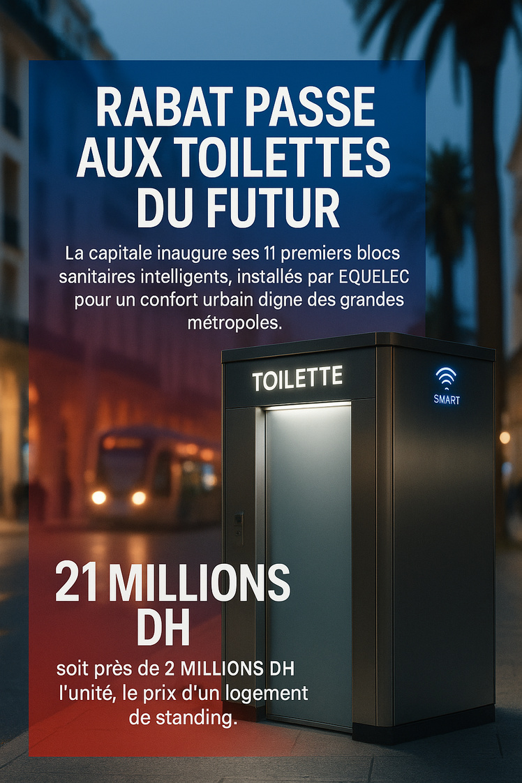 Des toilettes intelligentes à Rabat pour près de 2 millions DH l’unité Des toilettes intelligentes à Rabat pour près de 2 millions DH l’unité