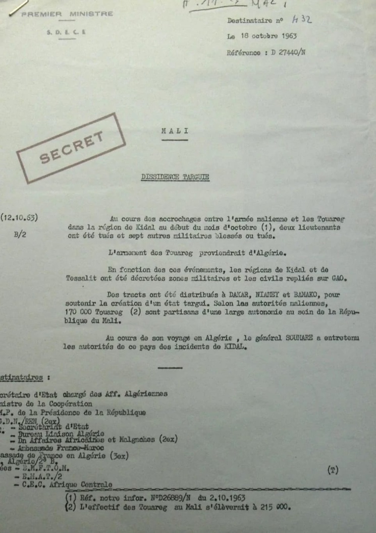 Archives de La Courneuve, Ministère des affaires étrangères, Service de Liaison avec l’Algérie, Carton 39.