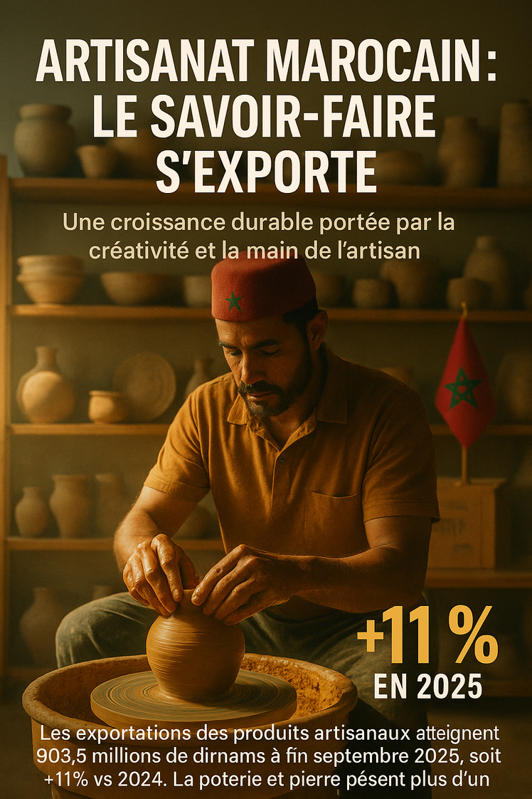 ARTISANAT MAROCAIN : LE SAVOIR-FAIRE S’EXPORTE +11 % D’EXPORTATIONS EN 2025