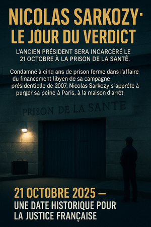 ​L’ancien président sera incarcéré le 21 octobre à la prison de la Santé.