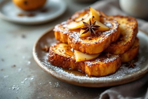 Brioches caramélisées et poires fondantes : le réveil en douceur
