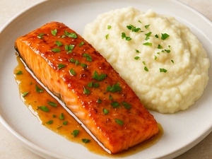 Saumon au miel et zaatar, purée aérienne de chou-fleur : la recette chic, saine et irrésistible qui s’impose sur les tables marocaines.