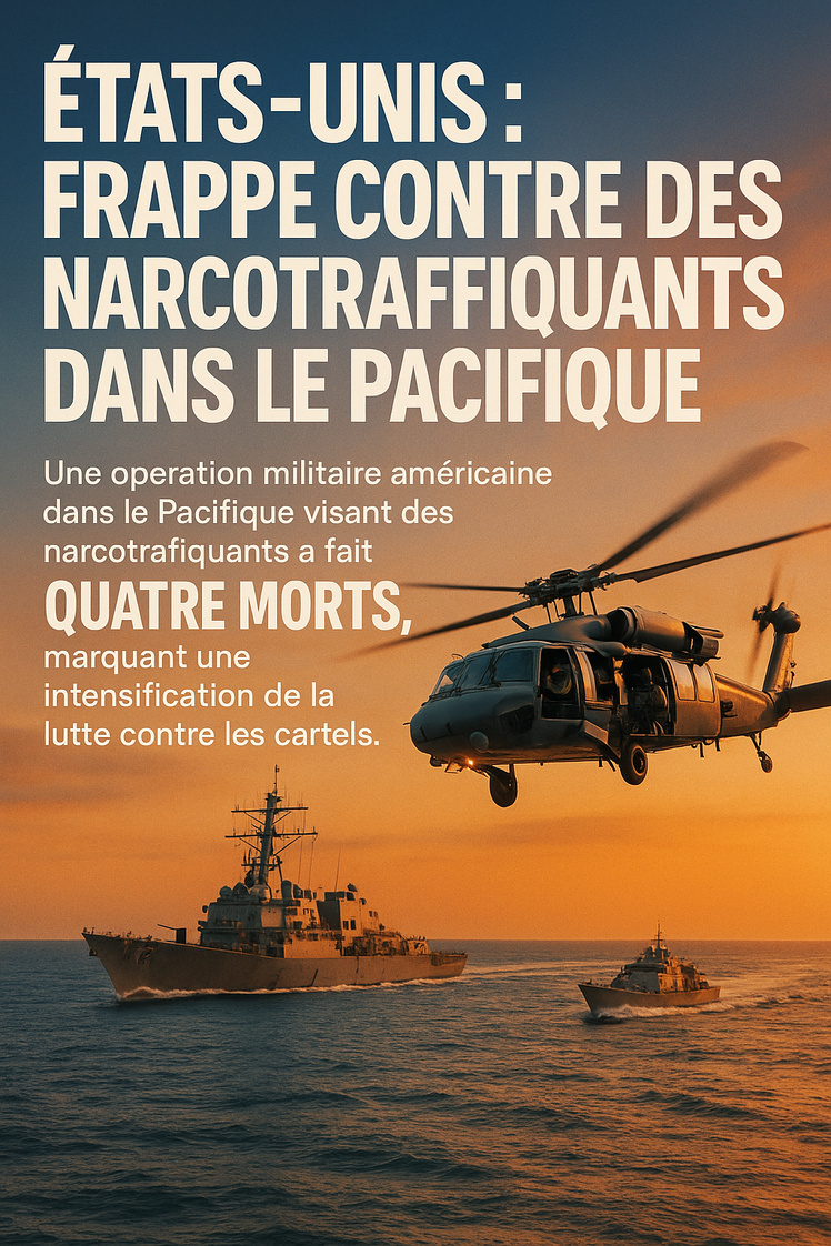 États-Unis : frappe contre des narcotrafiquants dans le Pacifique, quatre morts. États-Unis : frappe contre des narcotrafiquants dans le Pacifique, quatre morts.