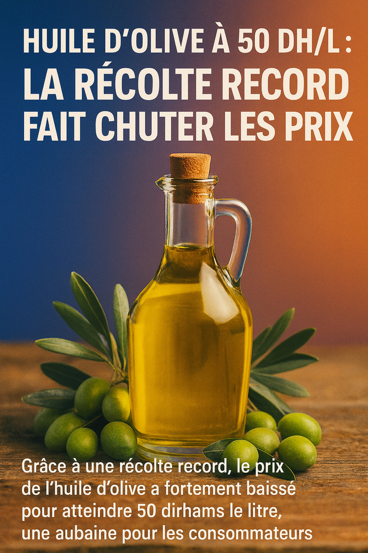 Huile d'olive à 50 DH/l : la récolte record fait chuter les prix.