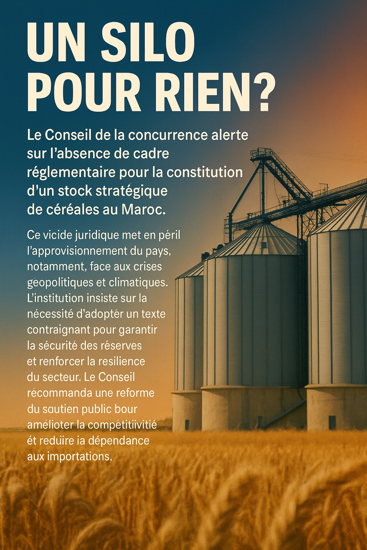 Absence de cadre contraignant pour le stock stratégique de céréales.