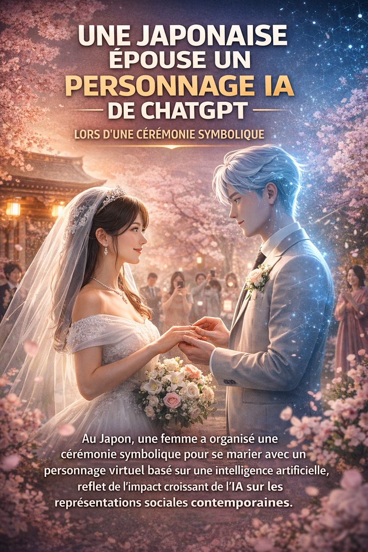 Une Japonaise épouse un personnage IA de ChatGPT lors d'une cérémonie symbolique Une Japonaise épouse un personnage IA de ChatGPT lors d'une cérémonie symbolique