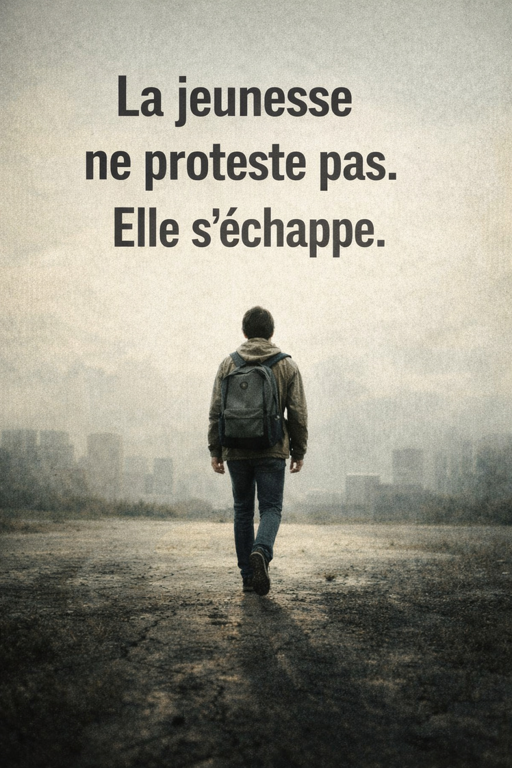 LA JEUNESSE NE PROTESTE PAS. ELLE S’ÉCHAPPE LA JEUNESSE NE PROTESTE PAS. ELLE S’ÉCHAPPE