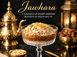 Jawhara : l’élégance d’un dessert marocain réinventé en version healthy. Jawhara : l’élégance d’un dessert marocain réinventé en version healthy.