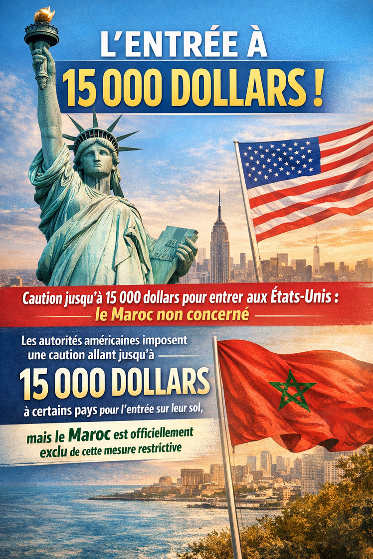 15000 $ de caution pour visa USA sauf pour les Marocains