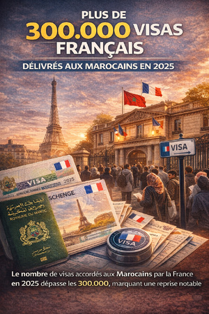 Plus de 300.000 visas français délivrés aux Marocains en 2025. Plus de 300.000 visas français délivrés aux Marocains en 2025.