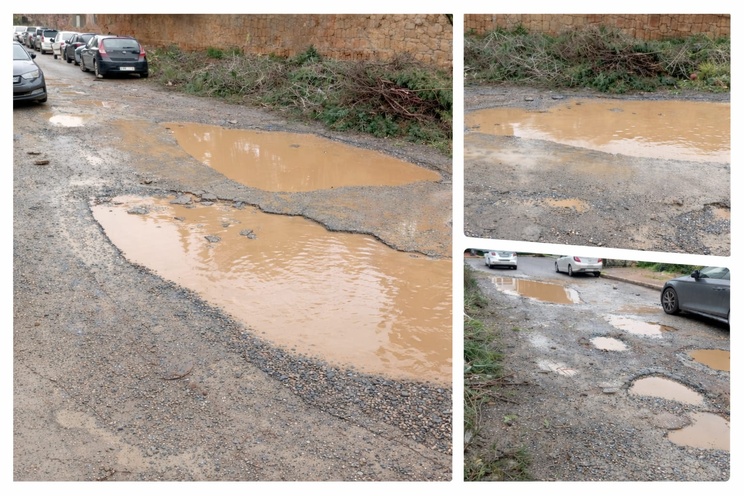 Cratères béants, remplis d’eau de pluie barrent la route menant à la Faculté des sciences juridiques, économiques et sociales de Souissi. Cratères béants, remplis d’eau de pluie barrent la route menant à la Faculté des sciences juridiques, économiques et sociales de Souissi.