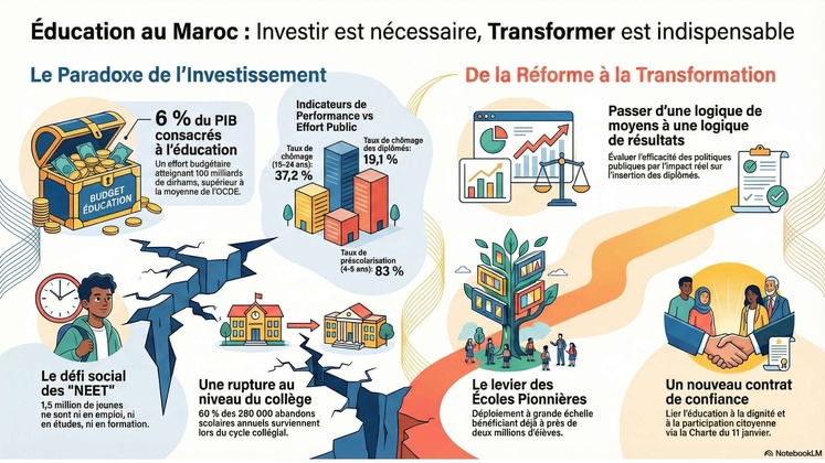 ​Éducation au Maroc : investir plus, transformer, pas seulement réformer ?