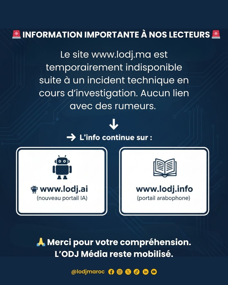 🚨 INFORMATION IMPORTANTE À NOS LECTEURS : L’info continue sur lodj.ai et lodj.info 🚨 🚨 INFORMATION IMPORTANTE À NOS LECTEURS : L’info continue sur lodj.ai et lodj.info 🚨