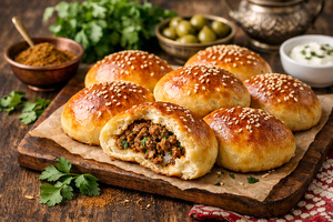 Petits pains à la viande épicée : moelleux et irrésistibles pour le ftour Petits pains à la viande épicée : moelleux et irrésistibles pour le ftour