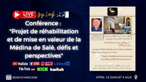 Salé : une conférence sur la réhabilitation de la médina diffusée en direct en live streaming par L’ODJ Salé : une conférence sur la réhabilitation de la médina diffusée en direct en live streaming par L’ODJ
