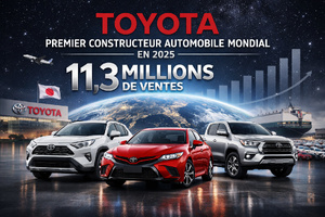 Toyota : premier constructeur automobile mondial avec 11,3 millions de ventes en 2025