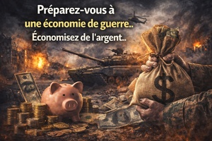Préparez-vous à une économie de guerre.. Économisez de l'argent.. Préparez-vous à une économie de guerre.. Économisez de l'argent..